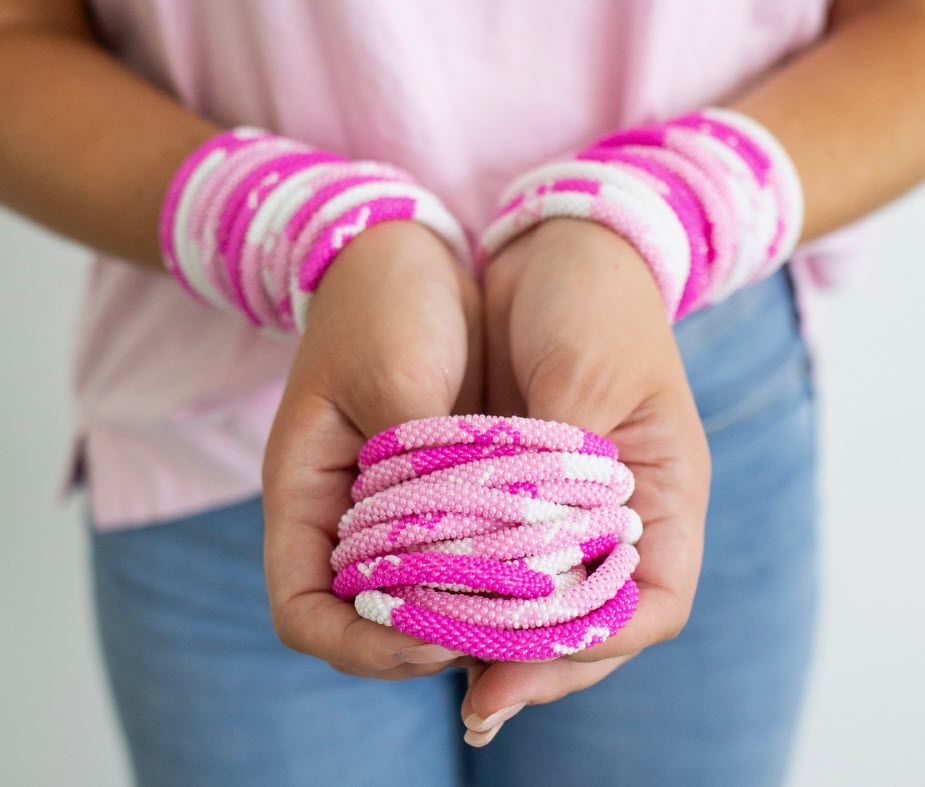 Single Roll-on Bracelet - Pink Ribbon