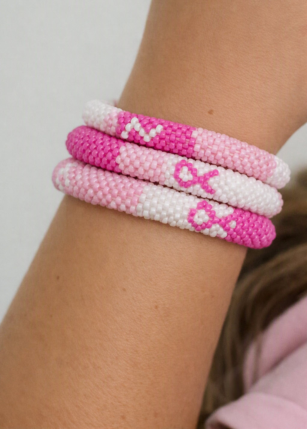 Trio Roll-on Bracelets - Pink Ribbon